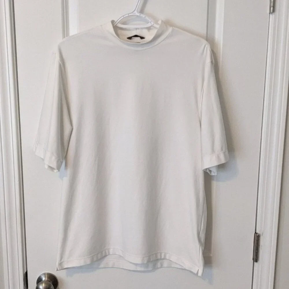 NIKE DRI FIT UV GOLF Shirt Short Sleeve Tshirt Medium White